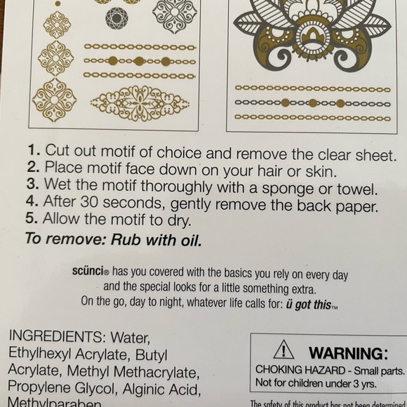 Scünci NWT Hair and Body Tattoos. Boho chic trend alert - Picture 4 of 4